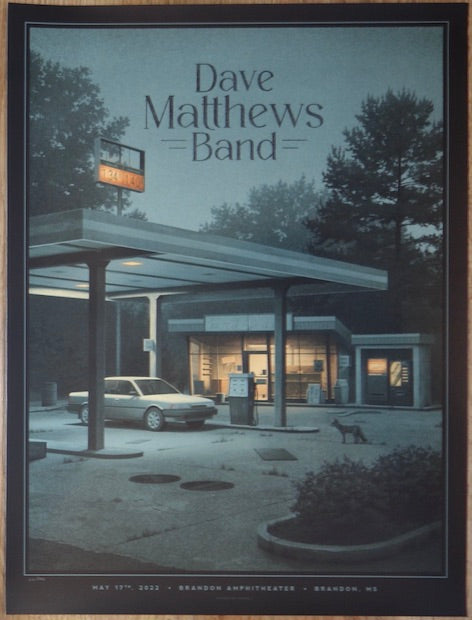 2022 Dave Matthews Band - Brandon Silkscreen Concert Poster by Nicholas Moegly