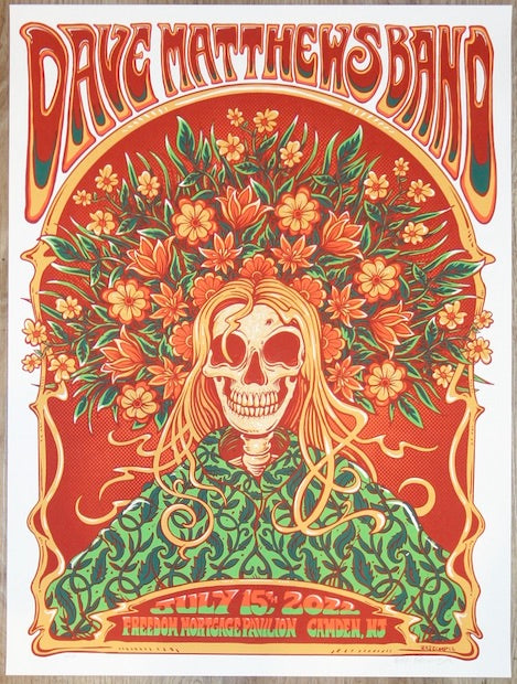 2022 Dave Matthews Band - Camden I Silkscreen Concert Poster by Helen Kennedy