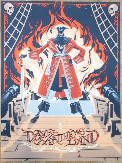 2022 Dave Matthews Band - Charleston II Silkscreen Concert Poster by Rich Kelly