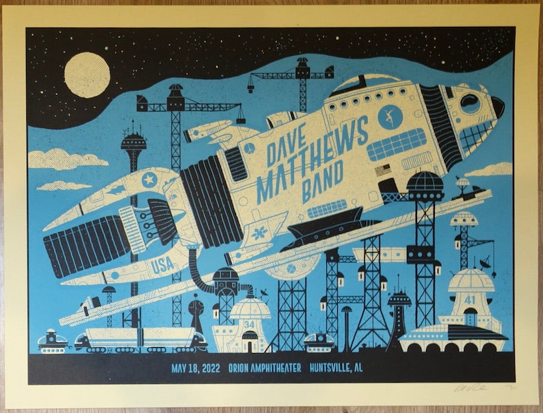 2022 Dave Matthews Band - Huntsville Silkscreen Concert Poster by Methane