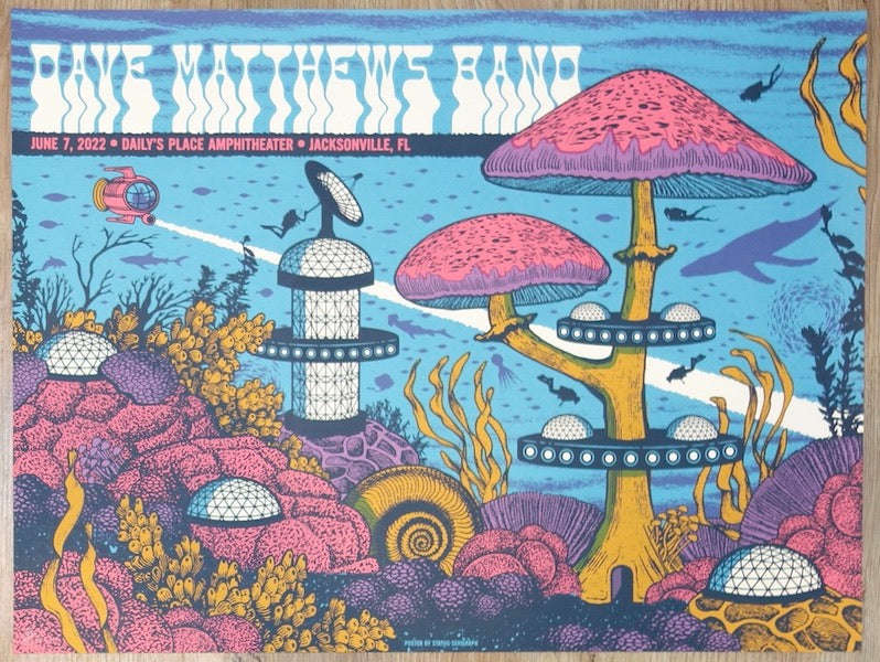 2022 Dave Matthews Band - Jacksonville II Silkscreen Concert Poster by Status