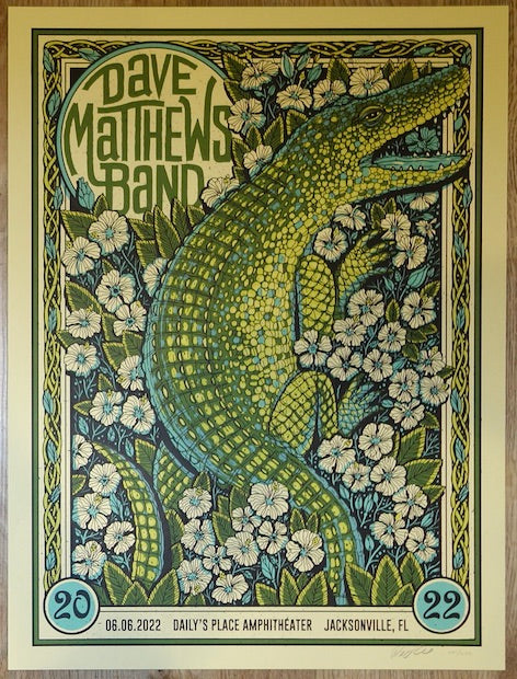 2022 Dave Matthews Band - Jacksonville I Silkscreen Concert Poster by Methane