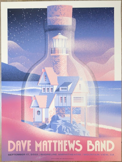 2022 Dave Matthews Band - Mountain View Silkscreen Concert Poster by Shawn Ryan
