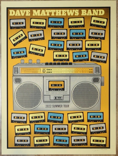 2022 Dave Matthews Band - Summer Tour Silkscreen Concert Poster by Methane