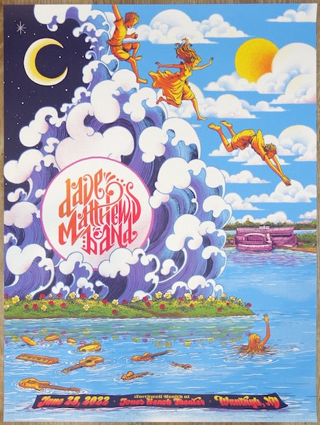 2022 Dave Matthews Band - Wantagh Silkscreen Concert Poster by James Flames