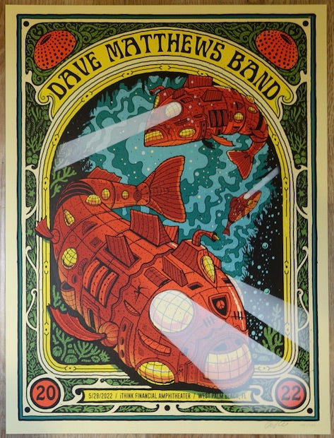 2022 Dave Matthews Band - West Palm I Silkscreen Concert Poster by Methane