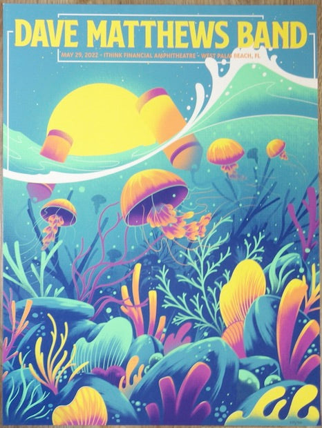 2022 Dave Matthews Band - West Palm II Silkscreen Concert Poster by Arno Kiss