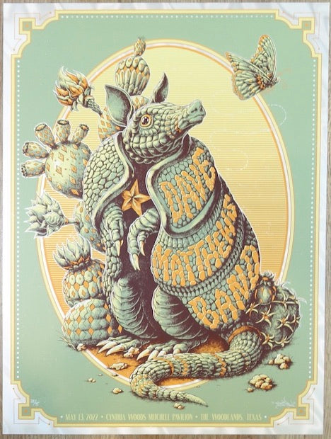 2022 Dave Matthews Band - Woodlands White Foil Variant Concert Poster by Bioworkz