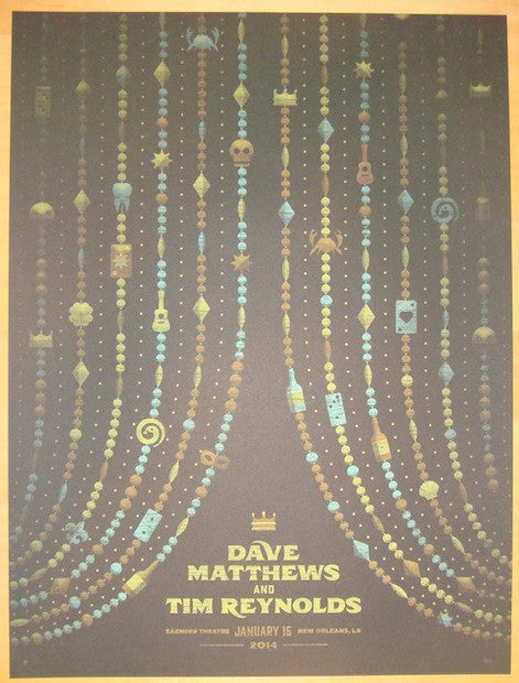 2014 Dave Matthews & Tim Reynolds - New Orleans I Concert Poster by DKNG