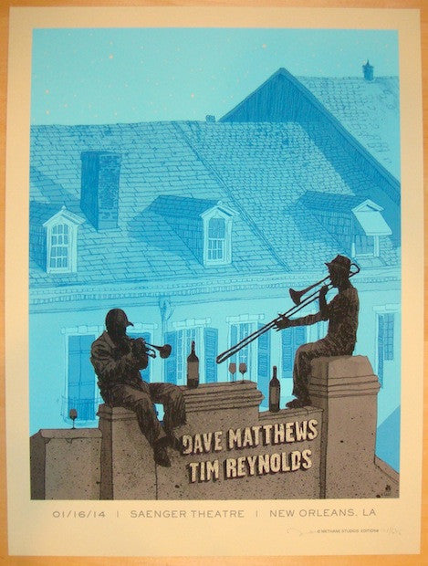 2014 Dave Matthews & Tim Reynolds - New Orleans II Concert Poster by Methane