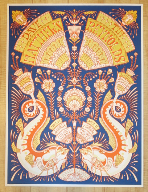 2017 Dave Matthews & Tim Reynolds - Portugal Silkscreen Concert Poster by Kyler Martz