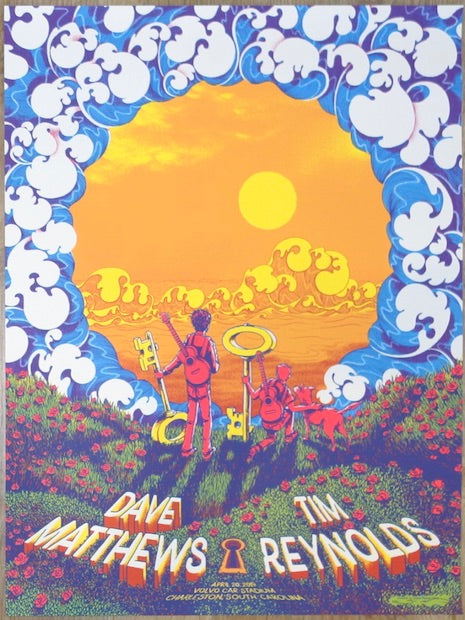 2019 Dave Matthews & Tim Reynolds - Charleston Concert Poster by James Flames