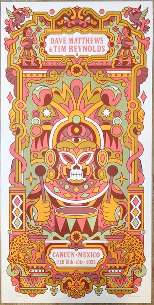 2022 Dave Matthews & Tim Reynolds - Mexico II Concert Poster by Bene Rohlmann