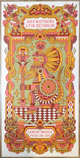 2022 Dave Matthews & Tim Reynolds - Mexico III Concert Poster by Bene Rohlmann