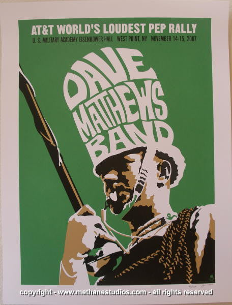 2007 Dave Matthews Band - West Point Silkscreen Concert Poster by Methane