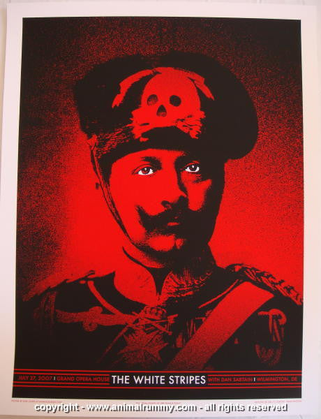 2007 The White Stripes - Wilmington Silkscreen Concert Poster Rob Jones