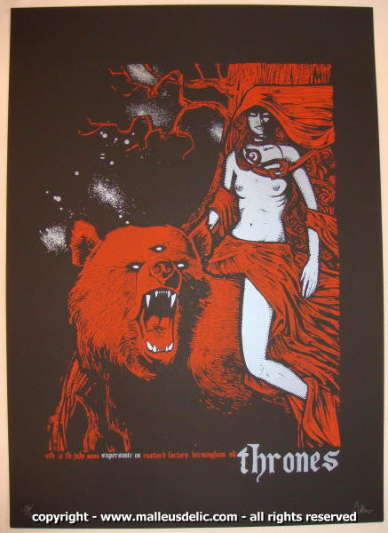 2008 The Thrones - Supersonic Festival Silkscreen Concert Poster by Malleus