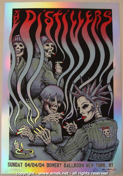 2004 The Distillers - NYC Foil Variant Concert Poster by Emek