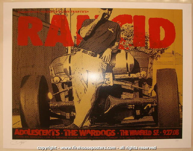 2008 Rancid - Warfield Silkscreen Concert Poster by Ron Donovan