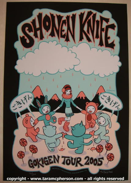 2005 Shonen Knife - Silkscreen Concert Poster by Tara McPherson