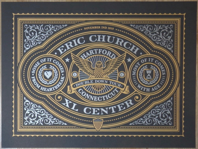 2019 Eric Church - Hartford I Silkscreen Concert Poster by Aaron Von Freter