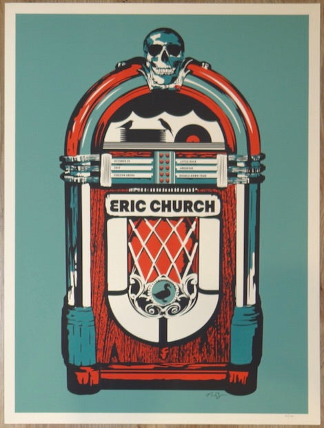 2019 Eric Church - Little Rock I Silkscreen Concert Poster by Nick Van Berkum