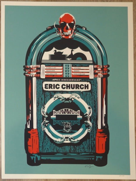 2019 Eric Church - Little Rock II Silkscreen Concert Poster by Nick Van Berkum