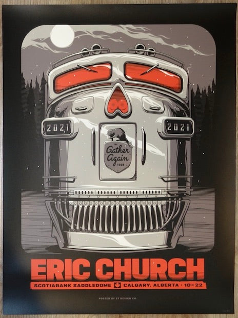 2021 Eric Church - Calgary Silkscreen Concert Poster by Charles Crisler