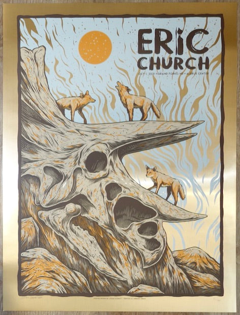 2021 Eric Church - Grand Forks Silkscreen Concert Poster by Logan Schmitt