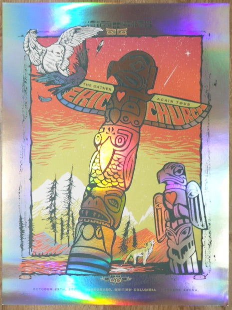 2021 Eric Church - Vancouver Silkscreen Concert Poster by Matt Pfahlert