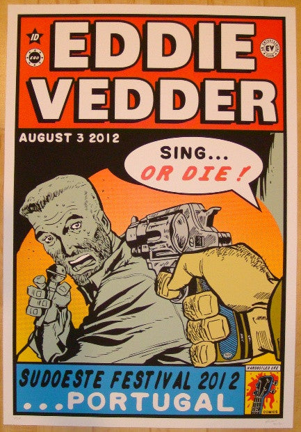 2012 Eddie Vedder - Portugal Concert Poster by Frank Kozik AP