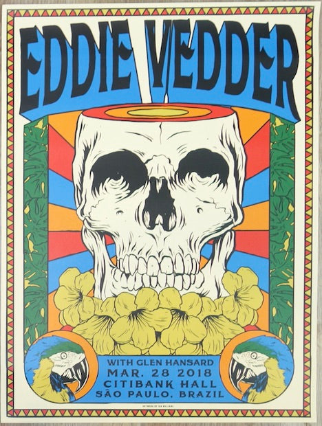 2018 Eddie Vedder - Sao Paulo I Concert Poster by Ian Williams