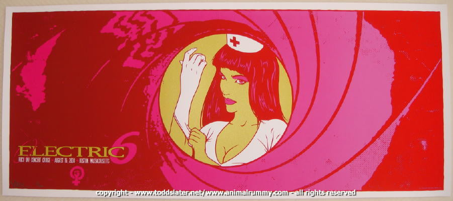 2008 Electric Six - Boston Silkscreen Concert Poster by Rob Jones & Todd Slater