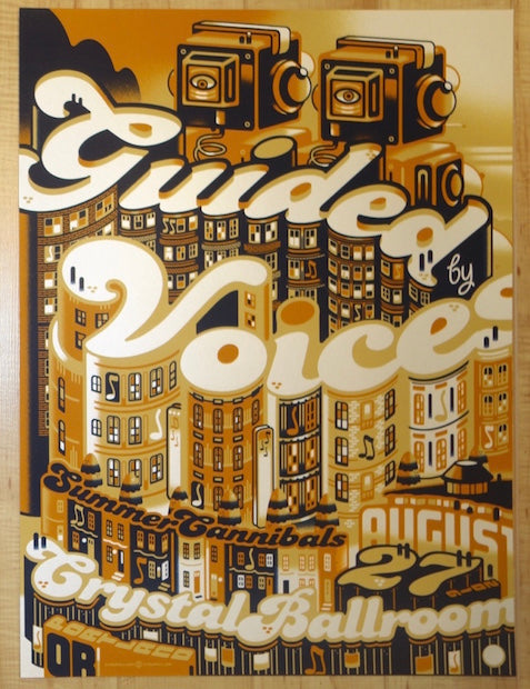 2016 Guided By Voices - Portland Silkscreen Concert Poster by Guy Burwell