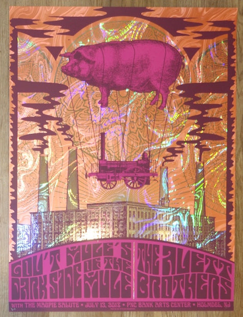 2018 The Avett Brothers & Gov't Mule - Holmdel Foil Variant Concert Poster by Status