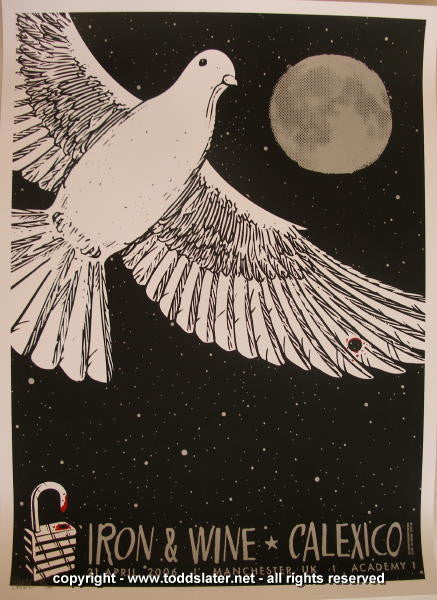 2006 Iron & Wine w/ Calexico - Manchester Silkscreen Concert Poster by Todd Slater