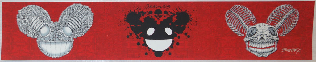 2010 Deadmau5 - NYC Red Uncut Silkscreen Handbill by Emek