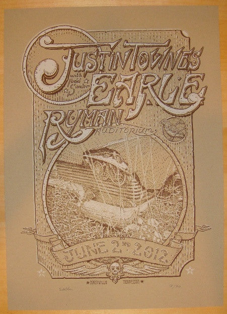 2012 Justin Townes Earle - Nashville Concert Poster by Welker