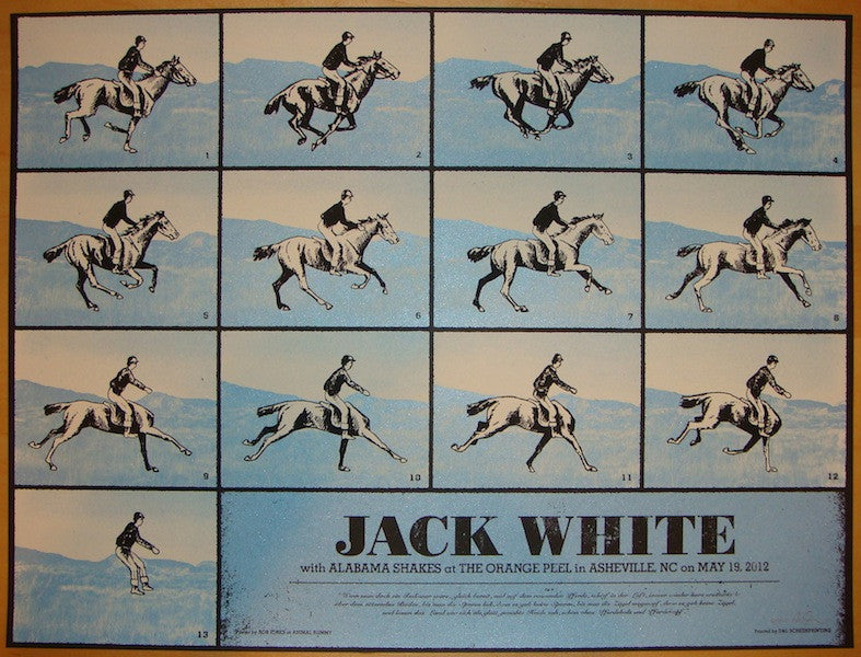2012 Jack White - Asheville Silkscreen Concert Poster by Rob Jones