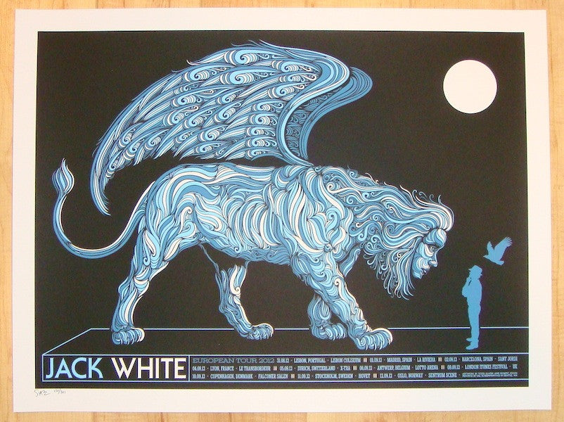 2012 Jack White - European Tour Silkscreen Concert Poster by Todd Slater