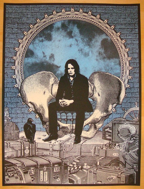 2012 Jack White - Red Rocks 2nd Silkscreen Concert Poster by Rob Jones