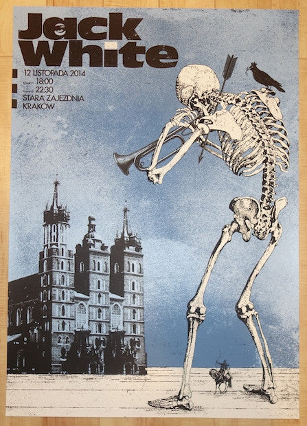2014 Jack White - Krakow Silkscreen Concert Poster by Silent Giants