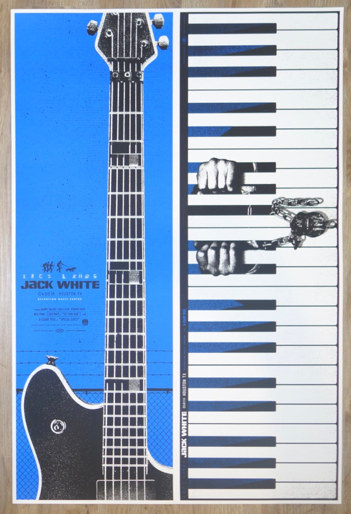 2018 Jack White - Houston Uncut Silkscreen Concert Poster by Silent Giants