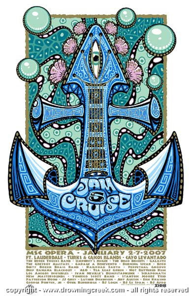 2007 Jam Cruise V - Silkscreen Concert Poster by Jeff Wood