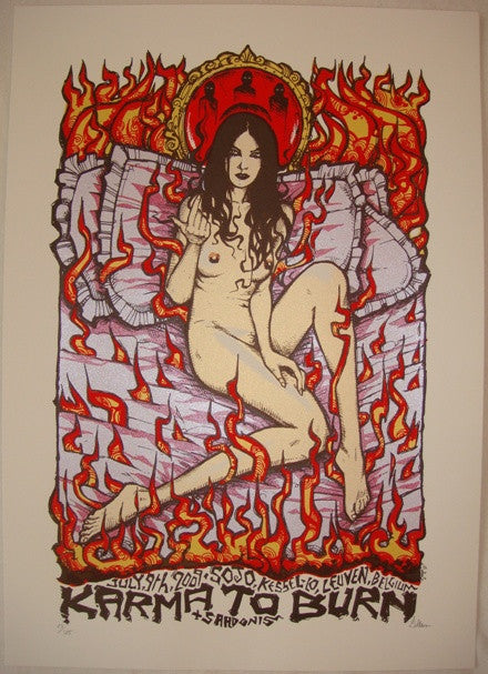 2009 Karma to Burn - Leuven Silkscreen Concert Poster by Malleus