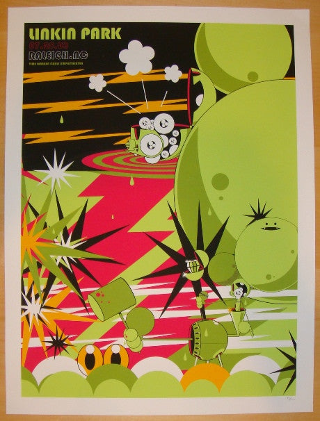 2008 Linkin Park - Raleigh Silkscreen Concert Poster by Dalek