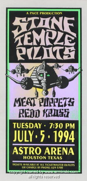 1994 Stone Temple Pilots - Houston Concert Poster by Mark Arminski (MA-002)