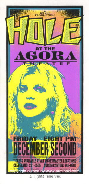 1994 Hole - Agora Concert Handbill by Mark Arminski (MA-014)