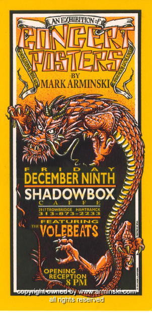 1994 Concert Posters by Arminski w/ Volebeats Art Show Handbill (MA-015)