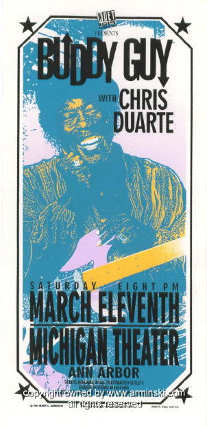 1995 Buddy Guy - Ann Arbor Concert Poster by Mark Arminski (MA-024)